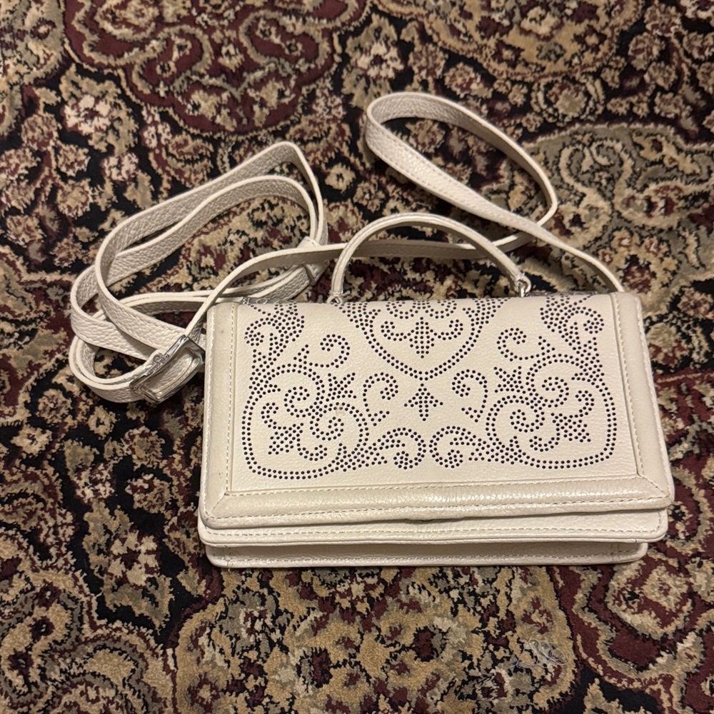 Brighton Cream Crossbody Bag with Intricate Patterns